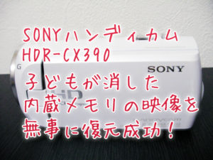 HDR-CX390 SONY 削除したハンディカムからデータ復元